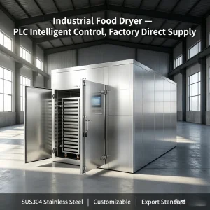 Fully Automatic PLC Intelligent Control Fruit Vegetable Dehydrator SUS304 Stainless Steel Seafood Drying Oven for Industrial Use