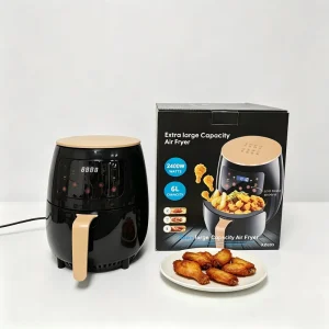 Functional Electric Digital Square Modern Air Fryer 6L Oil Free Cooker Multi Function Preset Grill Toaster Household Car Use
