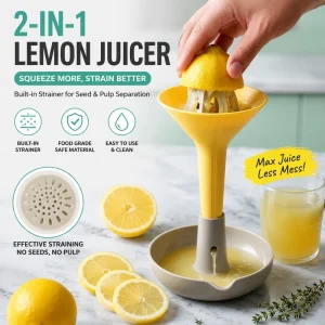 Funnel Manual Juicer Detachable Hand Press Lemon Squeezer With Filter and Base Zero Waste Bulk Bar Tools