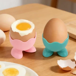 Funny Breakfast BPA Free Mini Egg Poacher Custom Colorful Silicone Egg Holder for Boiled Eggs