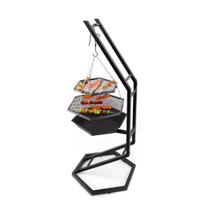 Garden Backyard Hanging Chain BBQ Grill Chain Adjustable Grate Charcoal Barbecue Grills