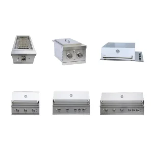 Gas Barbeque Grill Stainless Steel Outdoor Kitchen Bbq Rotisserie with LED and Rotisserie