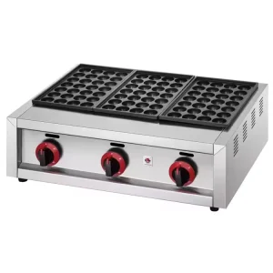 Gas Electric Grill Pan Cooker 3 Head Fishball Takoyaki Plate Maker Non stick Fish Machine Lightweight Portable Large Capacity