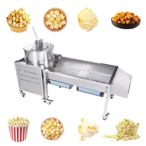Gas Powered Stainless Steel Popcorn Machine with Sorting Tray for Event Concession Food Service