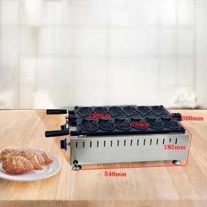 Gas Powered Taiyaki Fish Waffle Maker Machine Commercial Non stick 6 Holes Japanese Cake Baker for Street Food Snack Stand