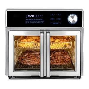Glass 24L Kitchen Appliances Air Fryers Toaster Oven 1800W Family Size Air Cooker Fryer Digital Stainless Steel Air Fryer Oven