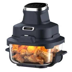 Glass Air Fryer Non Toxic BPA Free Visible Air Fryer Oven with Digital Display and Stainless Steel KA20026