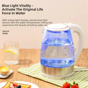 Glass Electric Kettle Fast Boiling with Auto Shut Off BPA Free Easy Clean Ergonomic Handle Ideal for Home Office