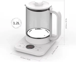 Glass Electric Kettle with Temperature Display and Automatic Power off Function 360 Swivel Base