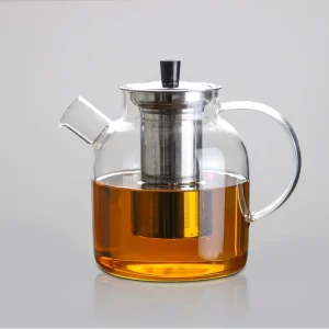 Glass Teapot with Removable Infuser Stovetop Safe Large Tea Pot Blooming and Loose Leaf Tea Brewing Kettle with Stainless Filter