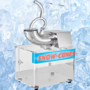 Golden Manufacturer Acrylic Box 1400RPM High Speed Commercial Ice Shaver Snow Cone Machine