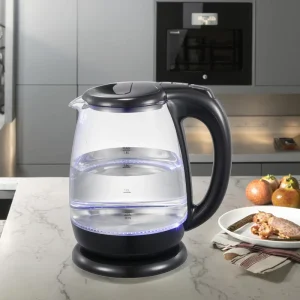 Good Quality High Borosilicate Glass Electric Kettle 1.8L Capacity Automatic Shut-off Stainless Steel Components Hotel Use