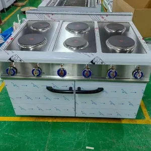 Guangzhou Factory Stainless Steel Commercial Free Standing Electric 6 Hot Plates for Hotel Restaurant Kitchen Cooking