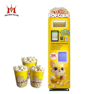 HD Touch Screen Intelligent Coin Operated Popcorn Vending Machine Automatic Commercial Popcorn Machine for Small Businesses