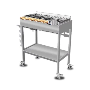 HDC12 Portable Rotisserie Charcoal Cyprus BBQ Grill With Height Adjustment Stainless Steel BBQ Spit Rotisserie