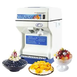 HK168 Electric Ice Crusher Shaver Snow Cone Maker Machine 265lbs hr for Home and Commercial Use White