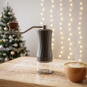 Hand Cranked Blade Coffee Grinder with Plastic Housing and 25g Capacity for Home Office Car Outdoor Cafe Use
