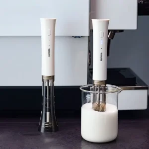 Hand Free Electric Stainless Steel Milk Frother with Double Head Wand 3 Speed Hands Free Frothing for Coffee Latte