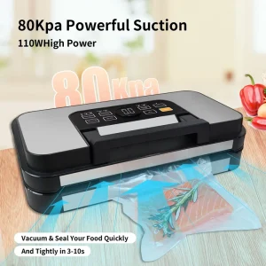 Hand Held Food Vacuum Packing Machine 95kPa Pump Vacuum Sealer Support Double Seal and Inflate Function