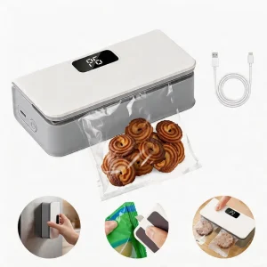 Hand Held Mini Sealing Machine Low Noise Multifunctional USB Rechargeable Plastic RV Ready Snack Bags Food Preservation 1500mAh