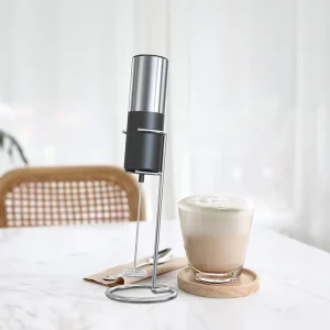 Handheld Battery Operated Milk Frother Electric Whisk Stainless Steel Foam Maker Portable Coffee Egg Beater Kitchen Tool