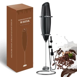 Handheld Battery Powered Electric Milk Frother with Stand Stainless Steel Eco Friendly