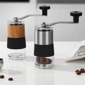 Handheld Coffee Mill Stainless Steel Portable Small Coffee Grinder Manual Externally Adjustable Grind Setting Ceramic