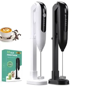 Handheld Eco Friendly Plastic Milk Frother for Coffee USB Rechargeable Electric Whisk 3 Speeds Modern Luxury Design Drink Mixer