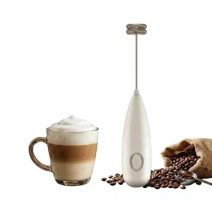 Handheld Electric Egg Beater and Milk Frother Stainless Steel for Coffee and Household Use