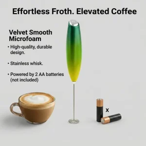 Handheld Electric Milk Frother for Coffee and Tea Reusable Eco Friendly Luxury Design with ABS Plastic and Stainless Steel