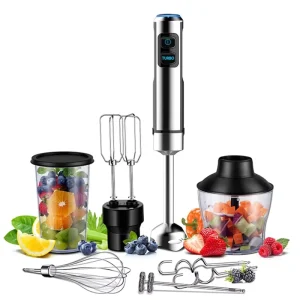 Handheld Hand Blender 1200W Immersion Blender Mixer with Attachments Stainless Steel Blade With 7 in 1 Hand Blender