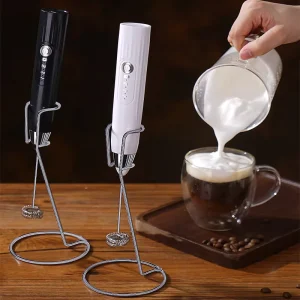 Handheld Milk Frother for Coffee Rechargeable Drink Mixer with 3 Speeds Electric Whisk Coffee Frother