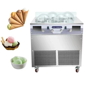 Hard Ice Cream Machine with Defrost System Floor Standing Nuts & Tofu Gelato Use Ice Cream Maker 4 Flavors for Ice Cream Shops