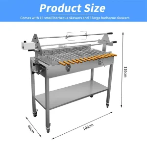 Heat Resistant Stainless Steel Charcoal Rotisserie Barbecue Grill for Kitchen Dining Tabletop Flame Charring