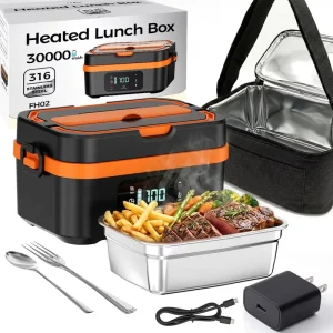 Heated Lunch Box 1.5L Capacity Stainless Steel Inner Pot Battery Powered Portable Wireless Lunch Box Self heating for School