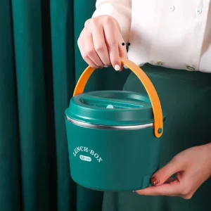 Heating Electric Food Warmer Lunch Box Stainless Steel Thermal Food Storage Container Kids Office School Bento Box