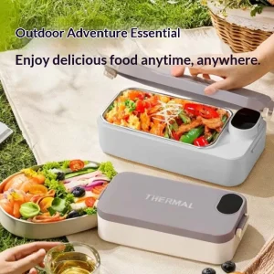 Heating Lunch Box Outdoor Household 900ML Capacity 304 Stainless Steel Smart Digital Display Electric USB Car Compatible Bento