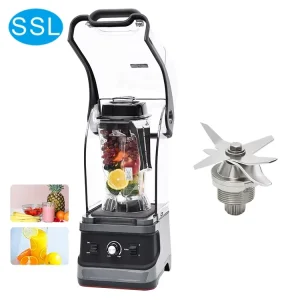 Heavy Duty Commercial Blender with Sound Cover Professional High Speed Smoothie Blender
