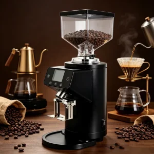 Heavy Duty Commercial Coffee Grinder 100mm Flat Burr 800W Professional Espresso Coffee Bean Grinding Machine No Clumping 1.5L