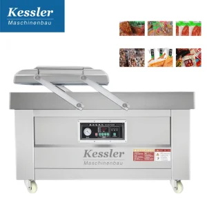Heavy Duty Double Chamber Vacuum Sealer with CE Certification for Food Packaging High Productivity Film & Pouch Low Noise