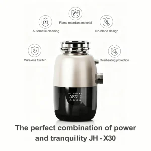 Heavy Duty Electric Continuous Food Waste Grinder Machine 750W 1 HP Household Use Stainless Steel Grinding Chamber Silencer