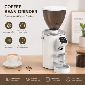 Heavy Duty Espresso Coffee Grinder 64mm Flat Burr Coffee Grinding Machine for Coffee Shop