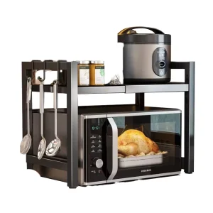 Heavy Duty Microwave Oven Rack RTA Metal Kitchen Organizer Countertop Storage Shelf for Spices Utensils