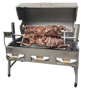 Heavy Duty Outdoor Roaster Spit Rotisserie BBQ Grill Pig Lamb Chicken Roaster 80kg Charcoal Barbecue Rotisserie