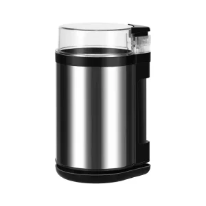 Heavy Duty Stainless Steel Electric Coffee Grinder with Silver Crest Design 50g Capacity for Hotel and Household Use