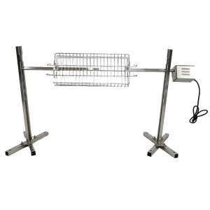 Heavy Duty Stainless Steel Motor Rotisserie Grill Kit with Adjustable Height Stand
