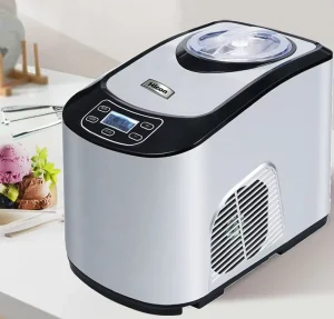 Hicon Hot Selling Small Ice Cream Machine Household Soft Ice Cream Maker Silver CE EMC GS
