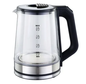 High Borosilicate Glass Cordless Electric Kettle 1500W Fast Heating 1.6-2.0L Capacity for Household & Commercial Use