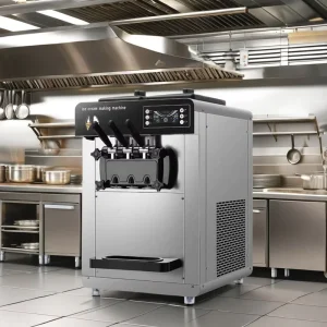 High Capacity Desktop Ice Cream Maker Fully Automatic Vertical Commercial Soft Serve Dessert Device