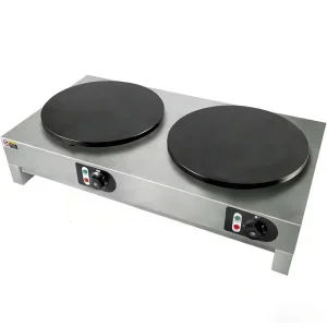 High Capacity Dual Plate Commercial Crepe Maker Double Cooking Station for Large Scale Catering Hotel